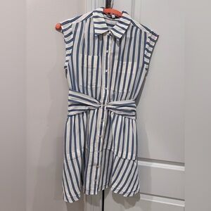10 Crosby Derek Lam Blue and White Striped Mini Dress